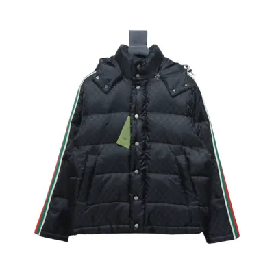 Gucci red and green ribbon down jacket 01