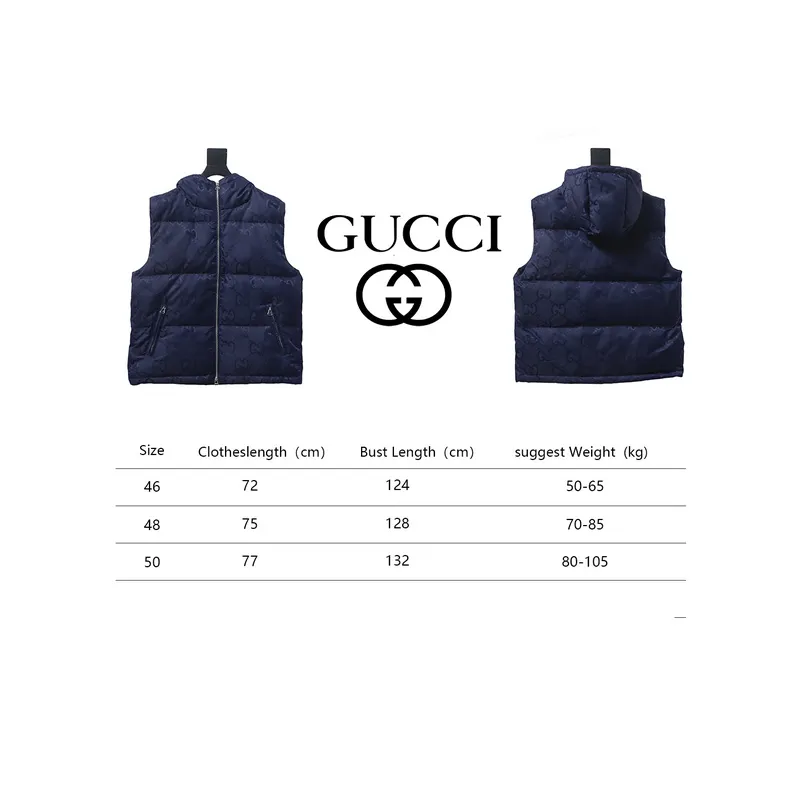 GUCCI Big GG obscure jacquard down vest