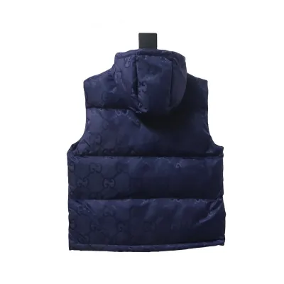 GUCCI Big GG obscure jacquard down vest 02