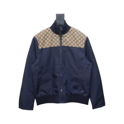 Gucci Double G jacquard patchwork jacket 01
