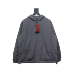 Gucci gray and purple reversible hooded jacket