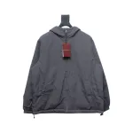Gucci gray and purple reversible hooded jacket