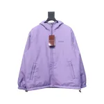 Gucci gray and purple reversible hooded jacket