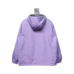 Gucci gray and purple reversible hooded jacket