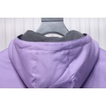 Gucci gray and purple reversible hooded jacket