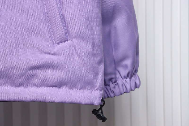 Gucci gray and purple reversible hooded jacket