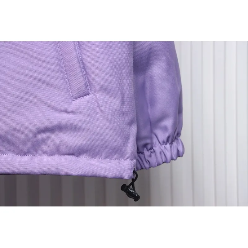 Gucci gray and purple reversible hooded jacket