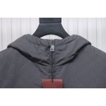 Gucci gray and purple reversible hooded jacket