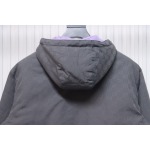 Gucci gray and purple reversible hooded jacket