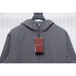 Gucci gray and purple reversible hooded jacket
