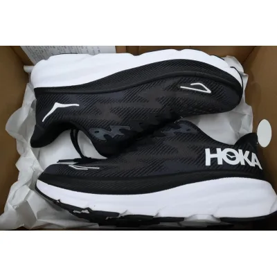 HOKA Clifton 9 2E Wide 'Black White' 02