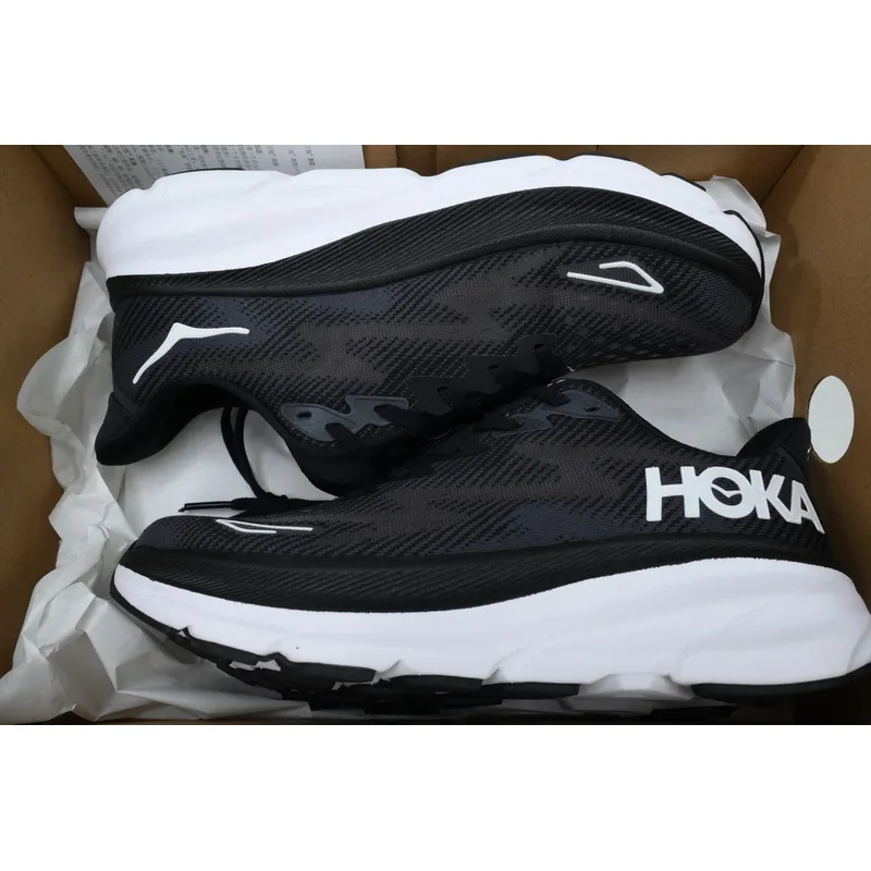 HOKA Clifton 9 2E Wide 'Black White'