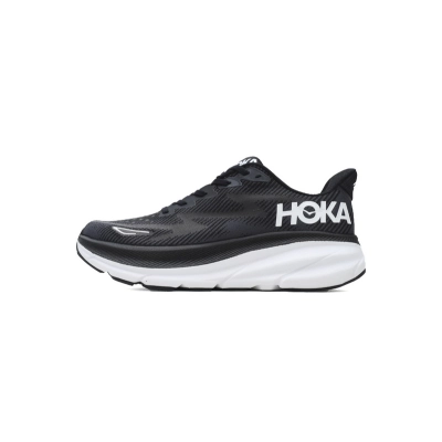 HOKA Clifton 9 2E Wide 'Black White' 01
