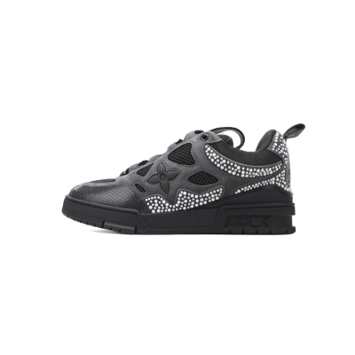 LOUIS VUITTON Trainer black, grey and white diamond 01