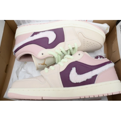 Q3 Air Jordan 1 Low SE GS 'Fur Swoosh' 02