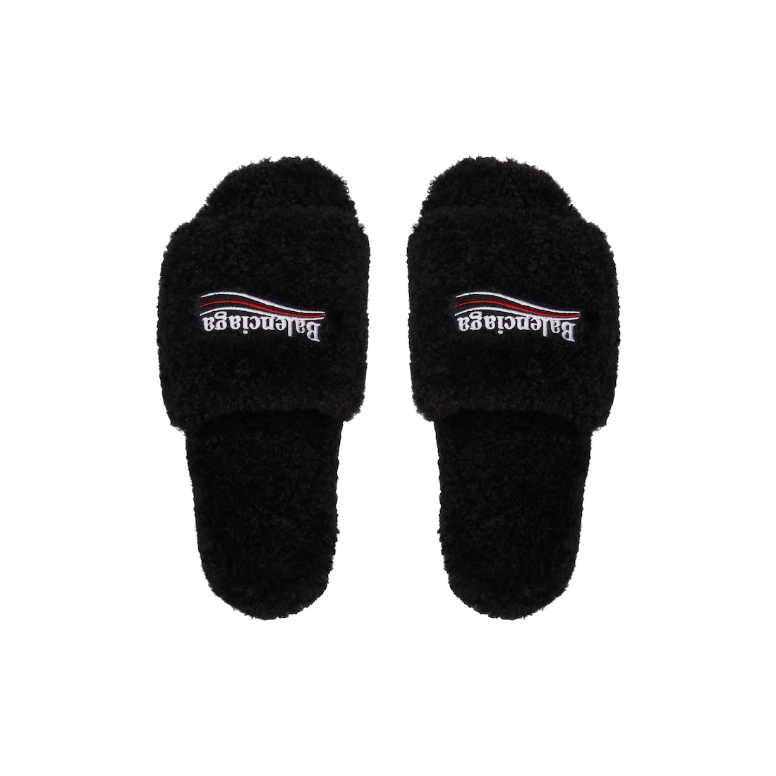 Balenciaga Furry Slide Black