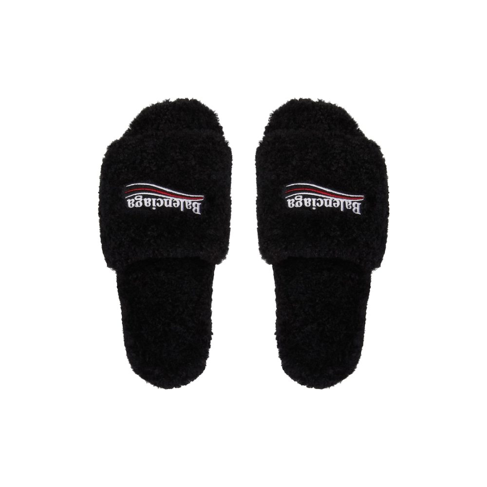 Balenciaga Furry Slide Black