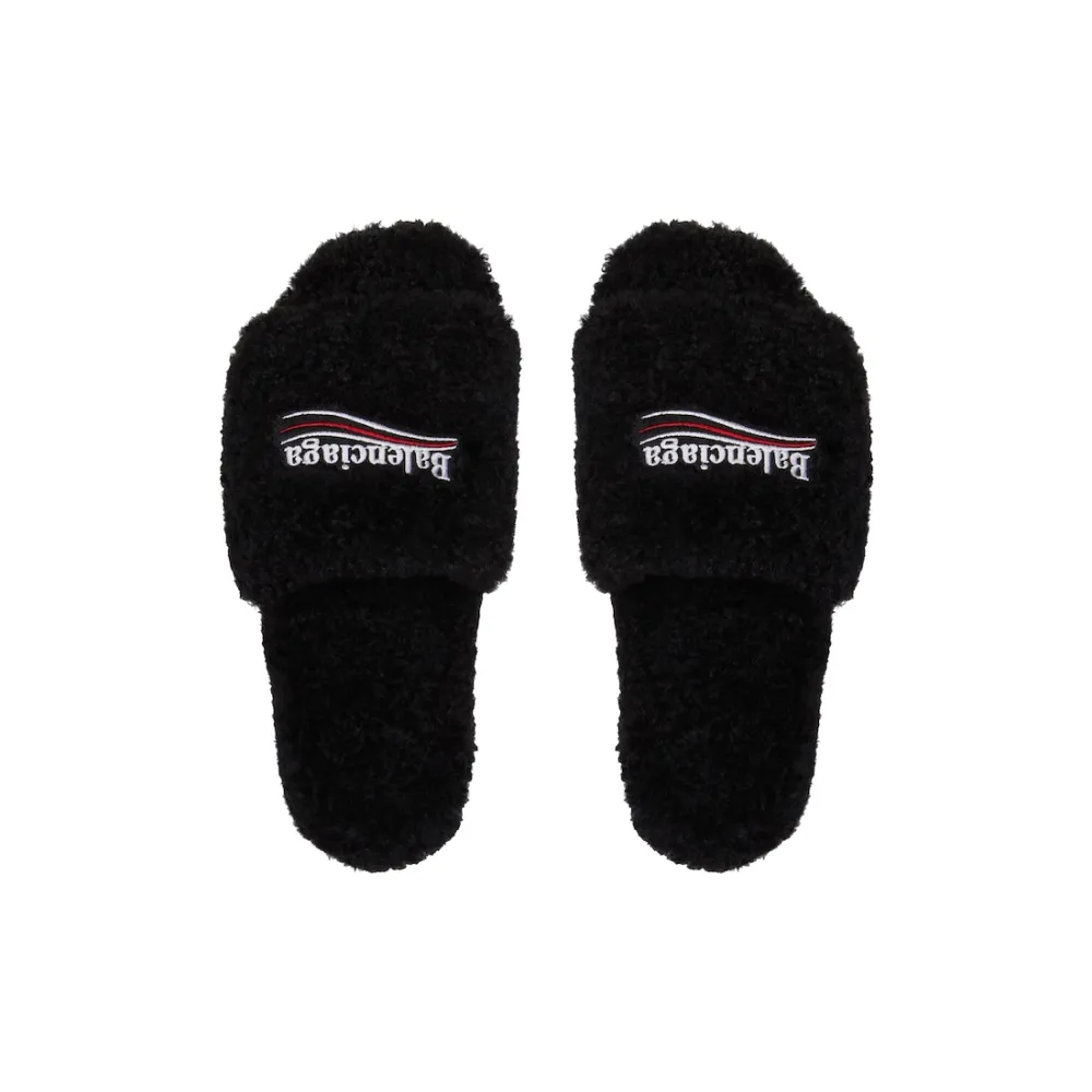Balenciaga Furry Slide Black
