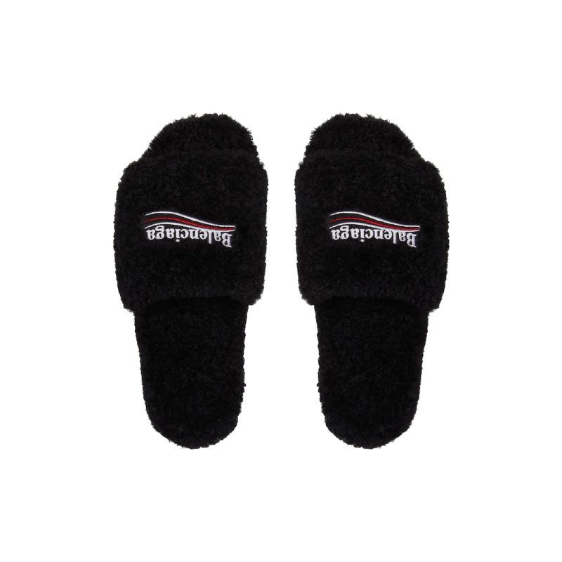 Balenciaga Furry Slide Black