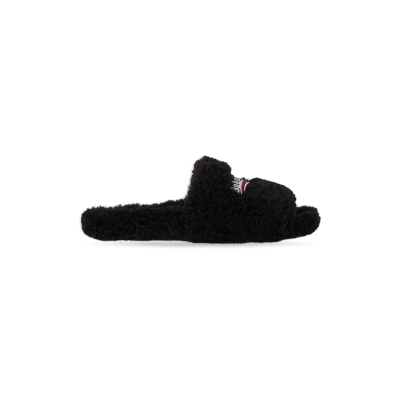 Balenciaga Furry Slide Black 02
