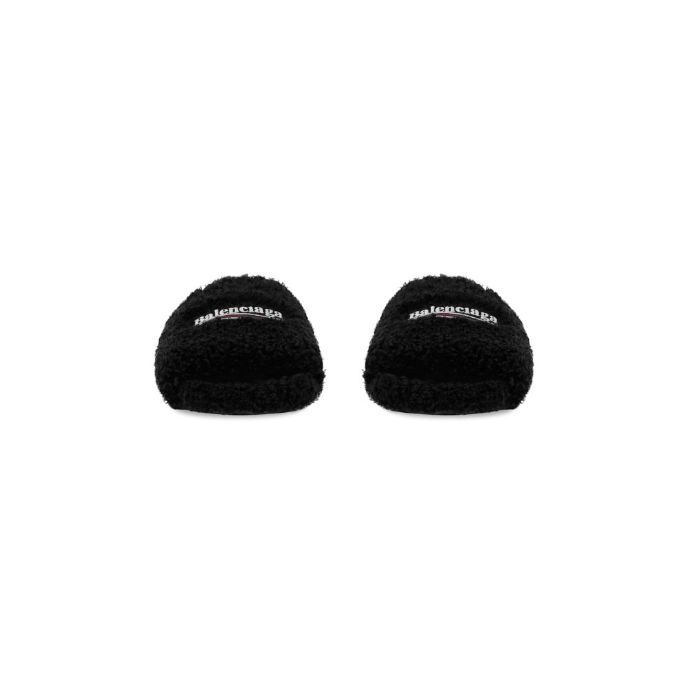 Balenciaga Furry Slide Black