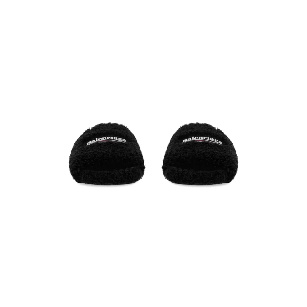 Balenciaga Furry Slide Black