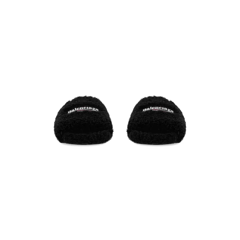 Balenciaga Furry Slide Black