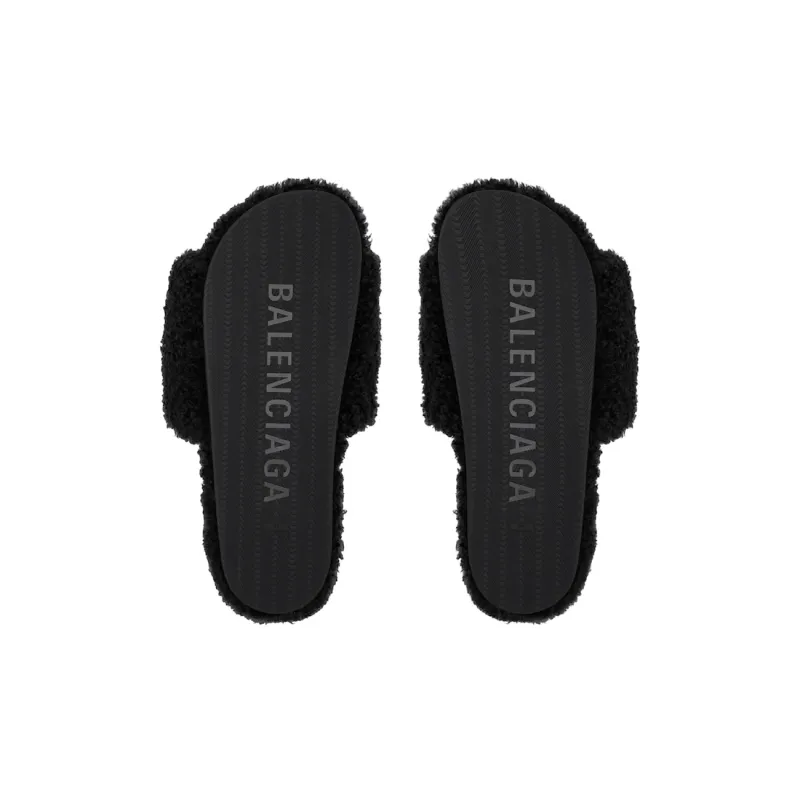 Balenciaga Furry Slide Black