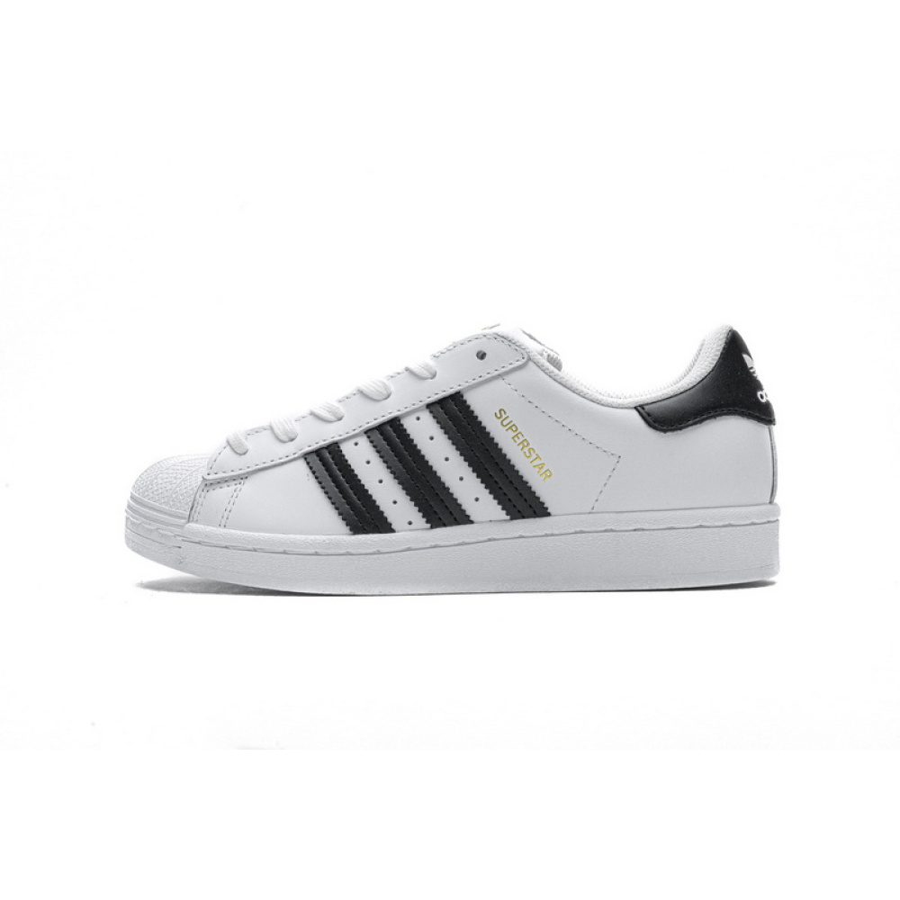 Adidas Superstar Shoes White Black Gold