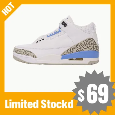 LS Air Jordan 3 Retro 'UNC'  01