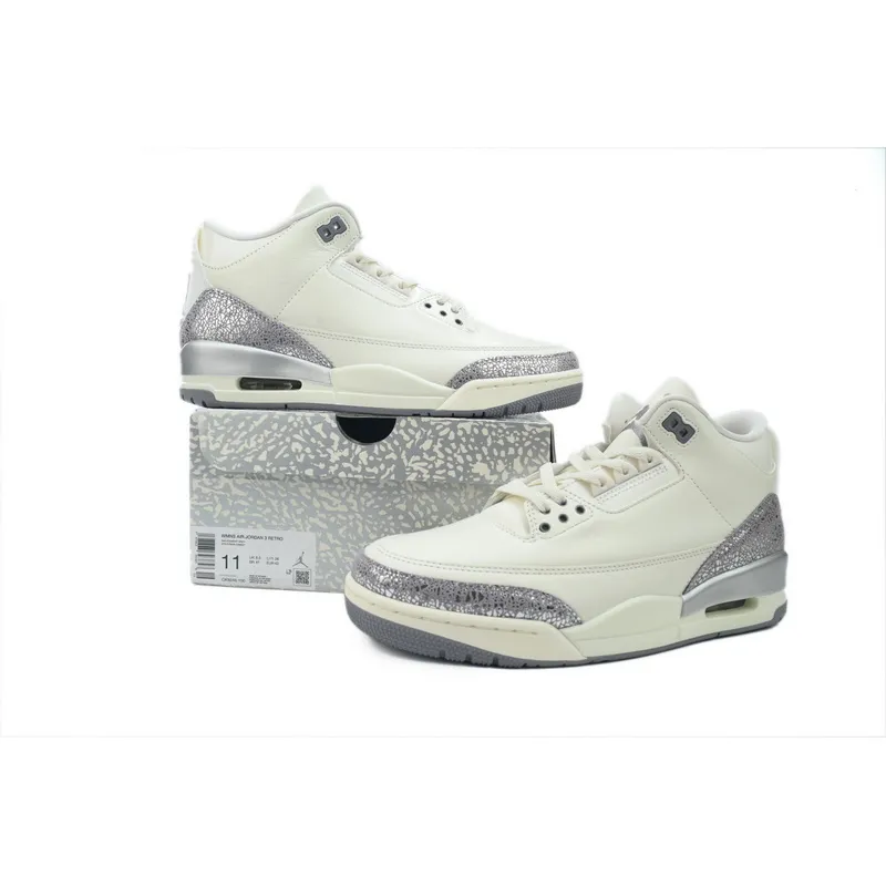 BS Air Jordan 3 Retro 'Sail Metallic Silver'