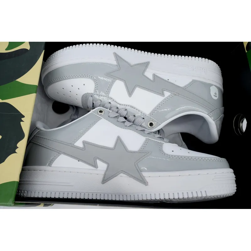 A BATHING APE Bape STA white gray