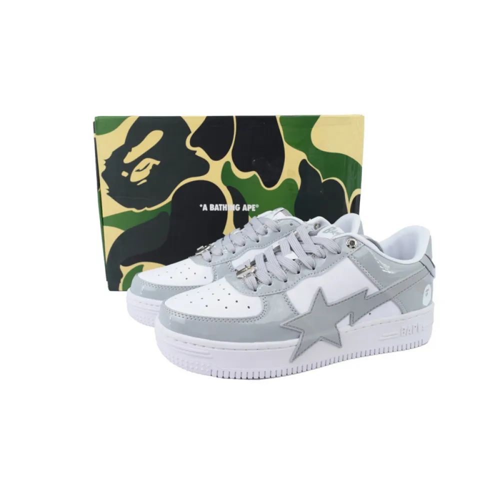 A BATHING APE Bape STA white gray