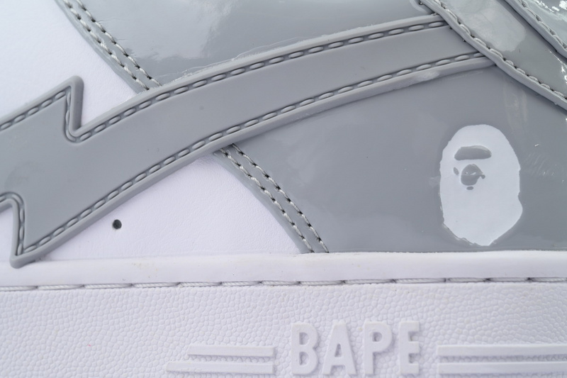 A BATHING APE Bape STA white gray