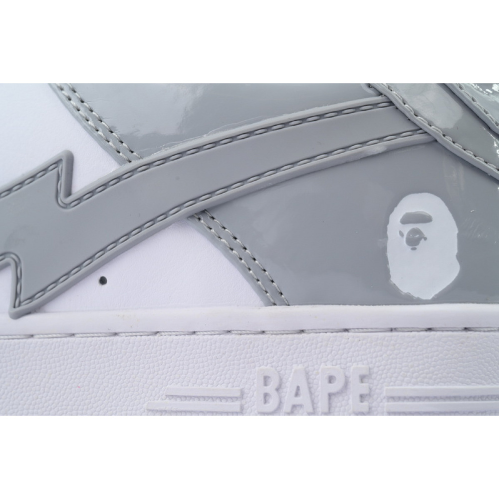 A BATHING APE Bape STA white gray