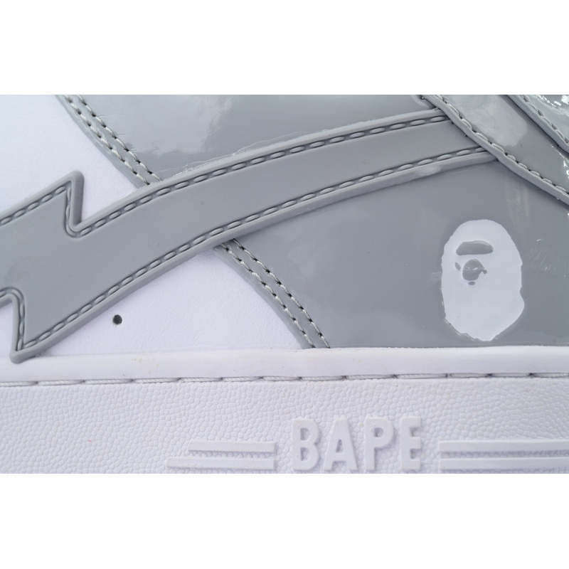 A BATHING APE Bape STA white gray