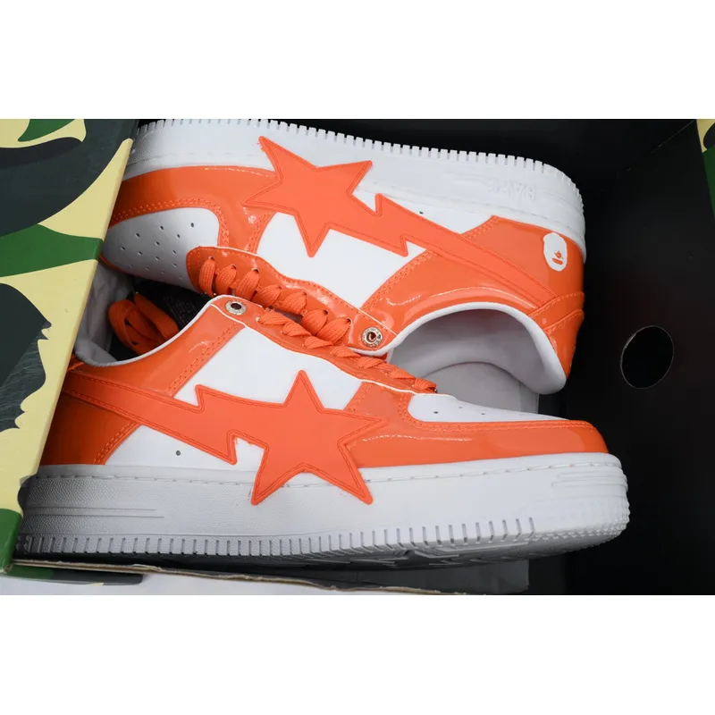 A BATHING APE Bape STA White Orange