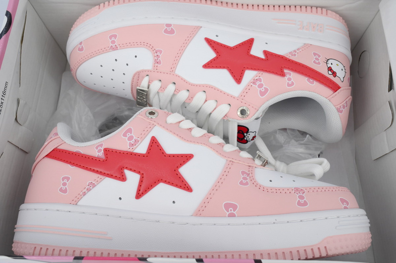 A BATHING APE Bape STA White Pink