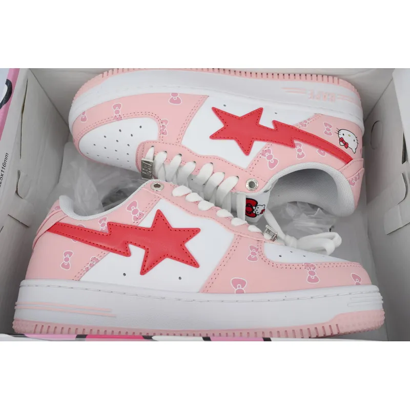 A BATHING APE Bape STA White Pink