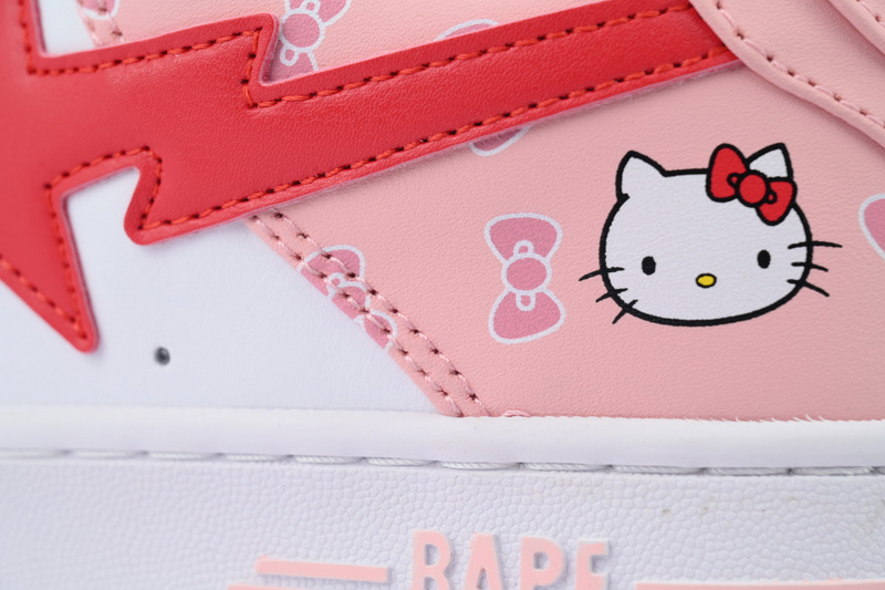 A BATHING APE Bape STA White Pink