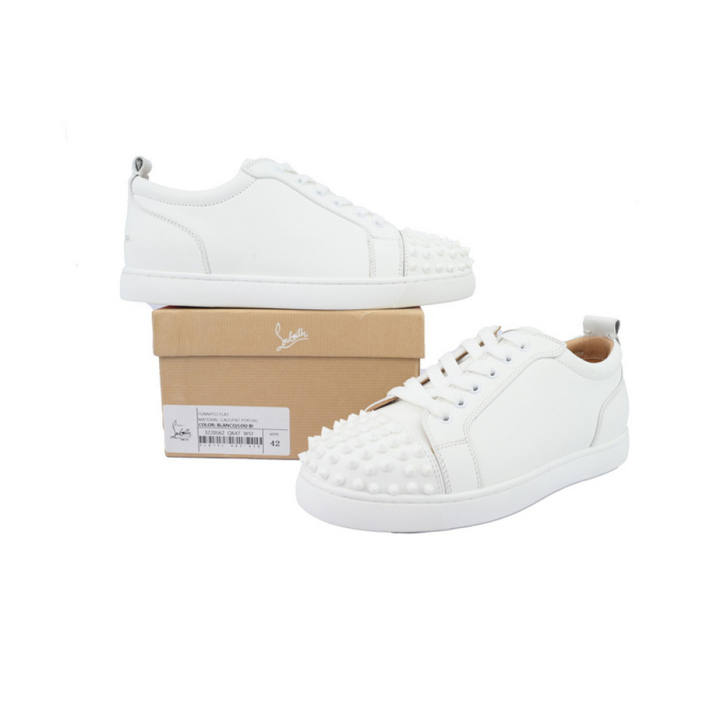 Christian Louboutin Louis Junior Spikes White