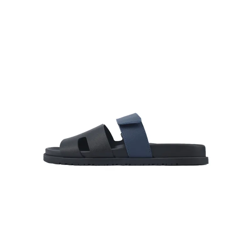 Hermes Slippers Black Blue