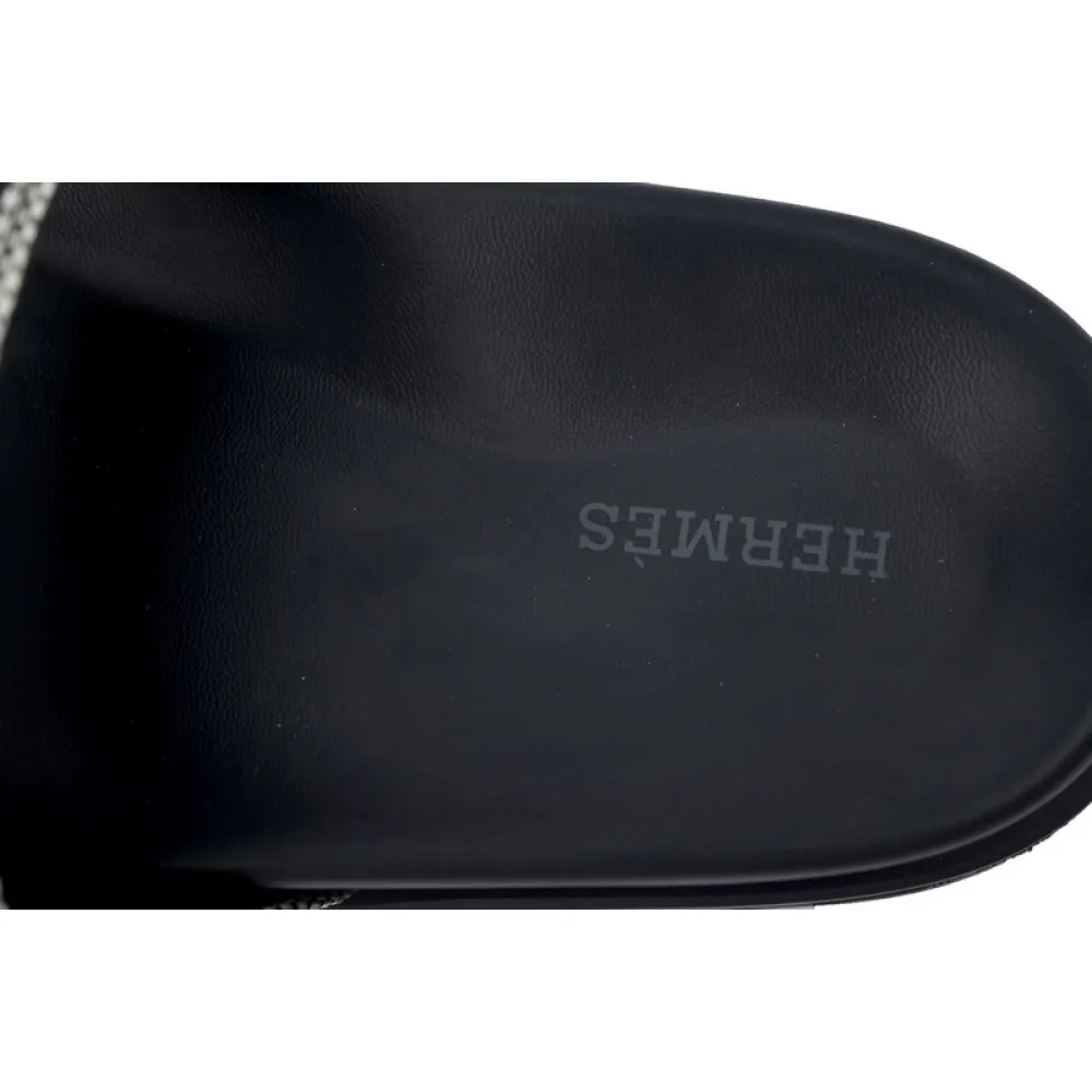 Hermes Slippers Dark Gray