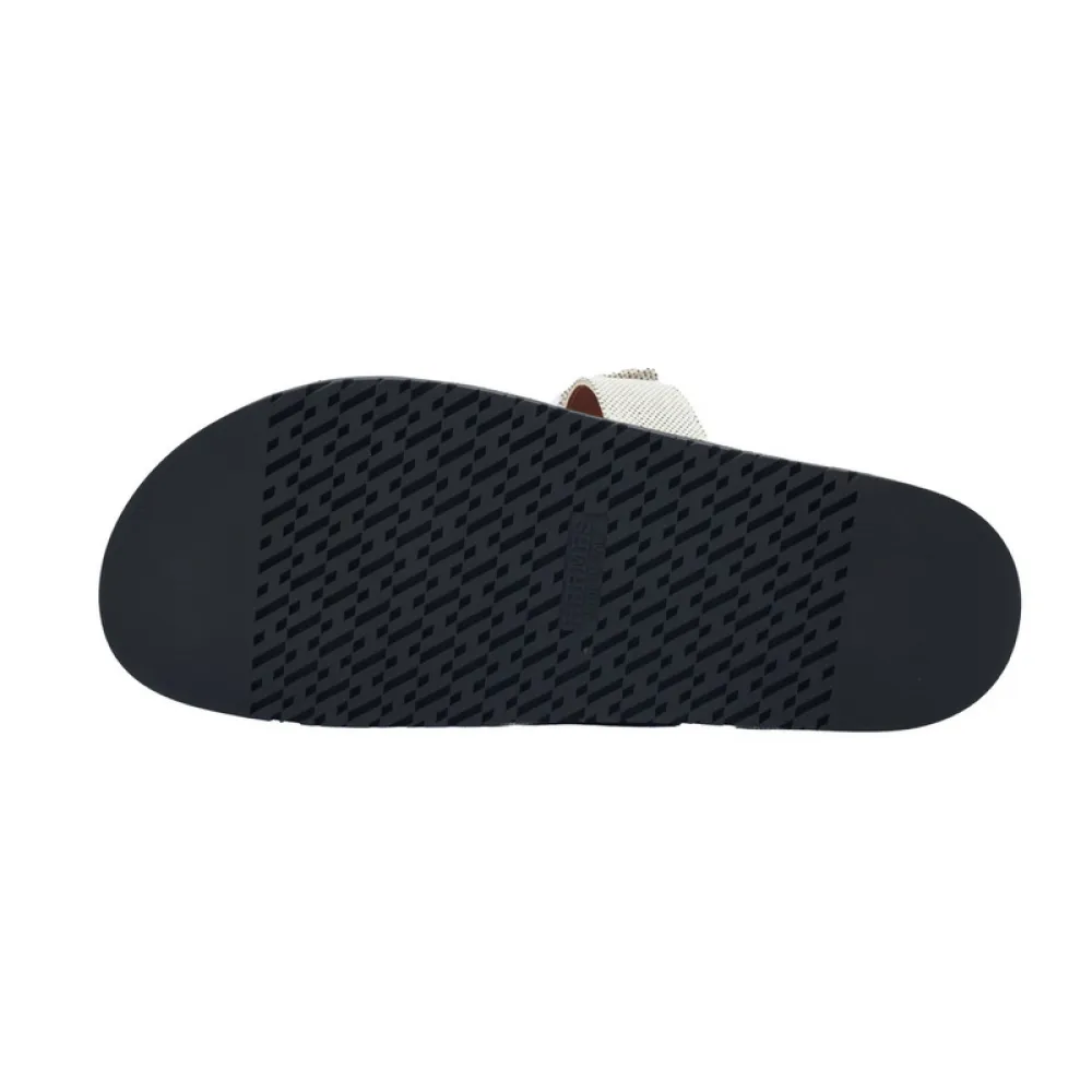 Hermes Slippers Grey Coffee Color