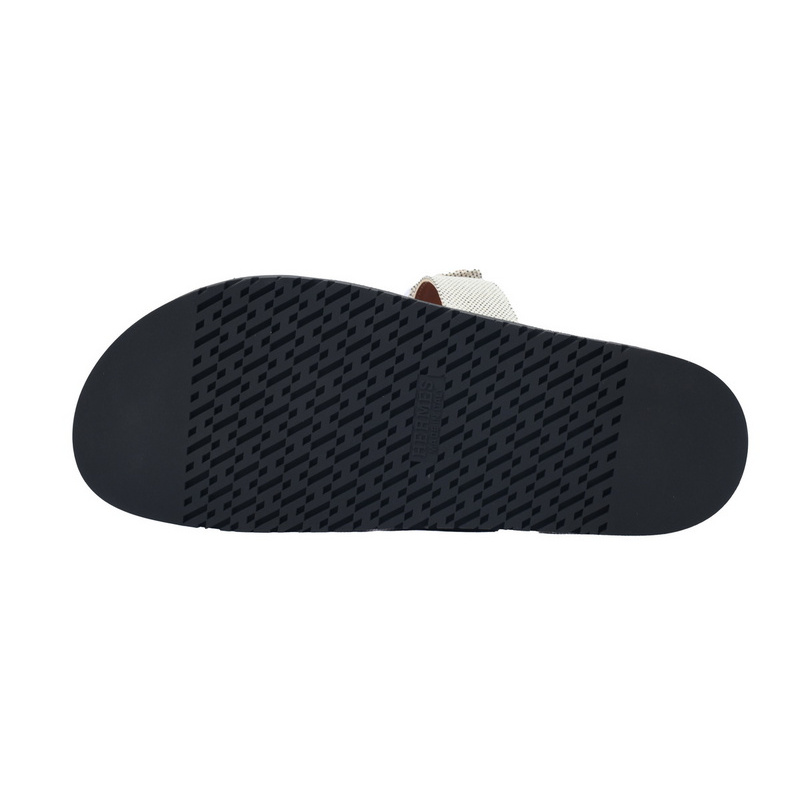 Hermes Slippers Grey Coffee Color