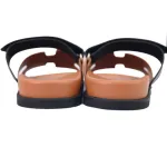 Hermes Slippers Khaki Black
