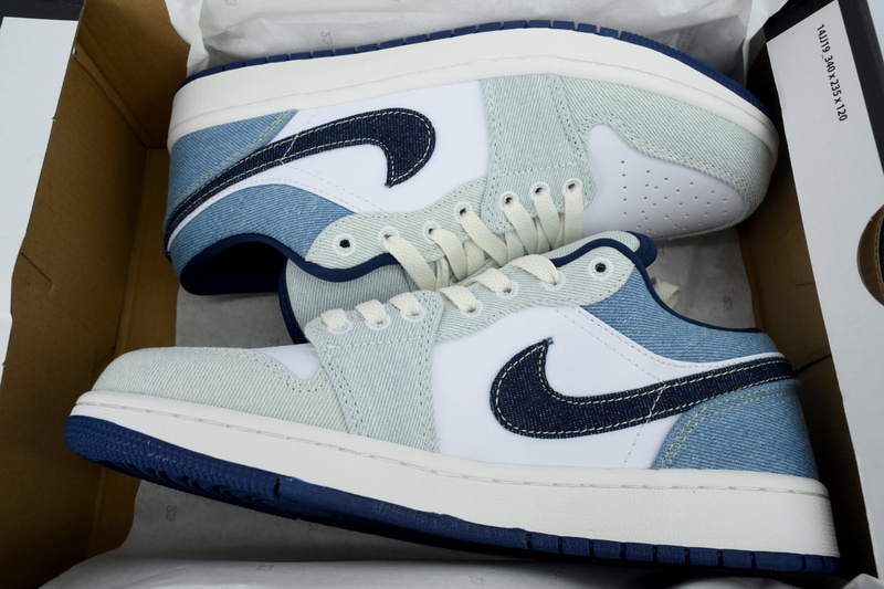 XH Air Jordan 1 Low Denim White Blue    