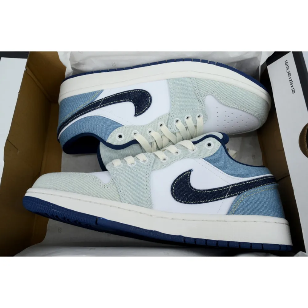 XH Air Jordan 1 Low Denim White Blue    