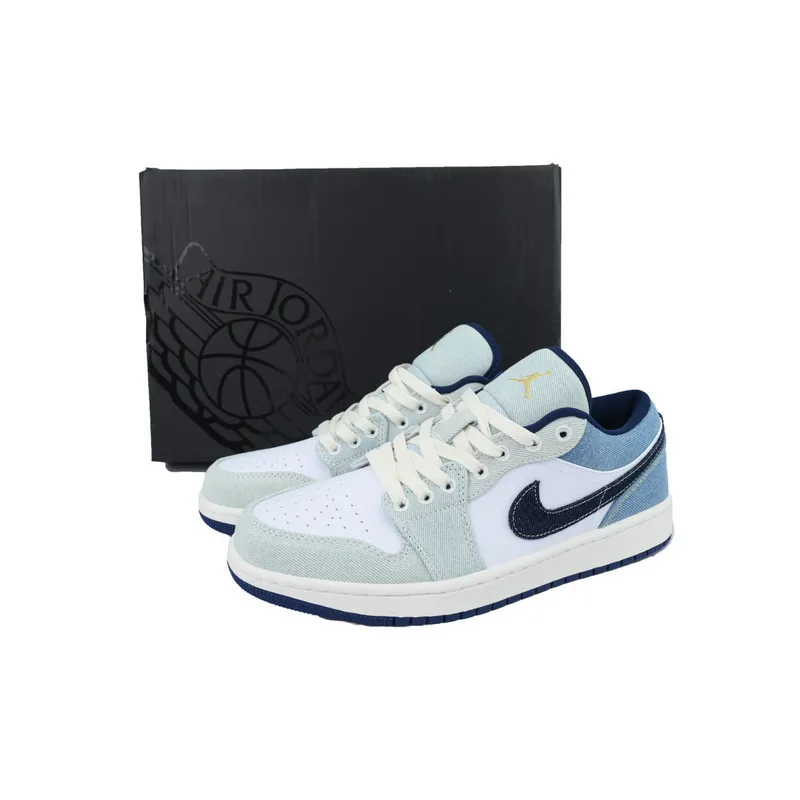 XH Air Jordan 1 Low Denim White Blue    