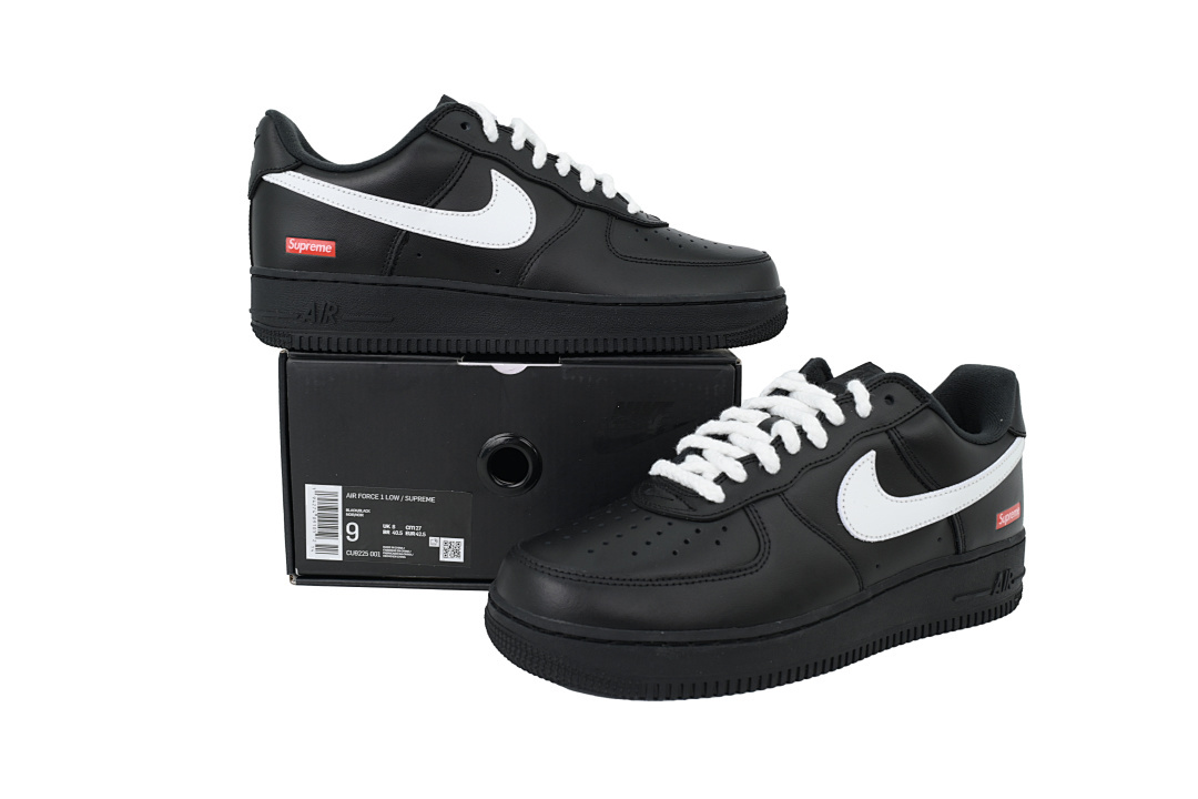 Nike Supreme x Air Force 1 Low Black Warrior Black And White